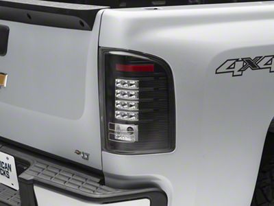 LED Tail Lights; Black Housing; Clear Lens (07-13 Silverado 1500)