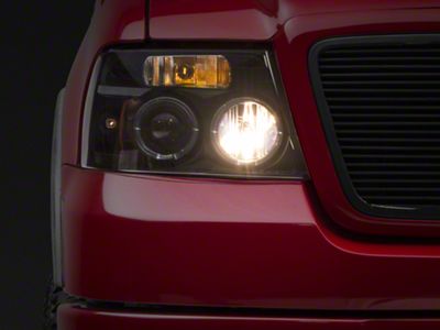 Halo Projector Headlights; Black Housing; Clear Lens (04-08 F-150)