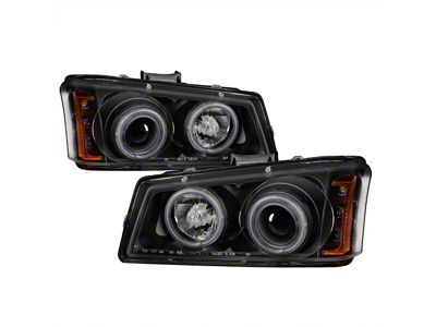 CCFL Halo Projector Headlights; Black Housing; Clear Lens (03-06 Silverado 1500)