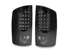 LED Tail Lights; Black Housing; Smoked Lens (02-06 RAM 1500)