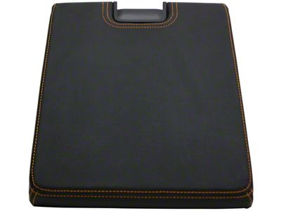 RedRock Alterum Series Center Console Top Lid; Black with Gold Stitching (07-13 Sierra 1500 w/ Bench Seat)