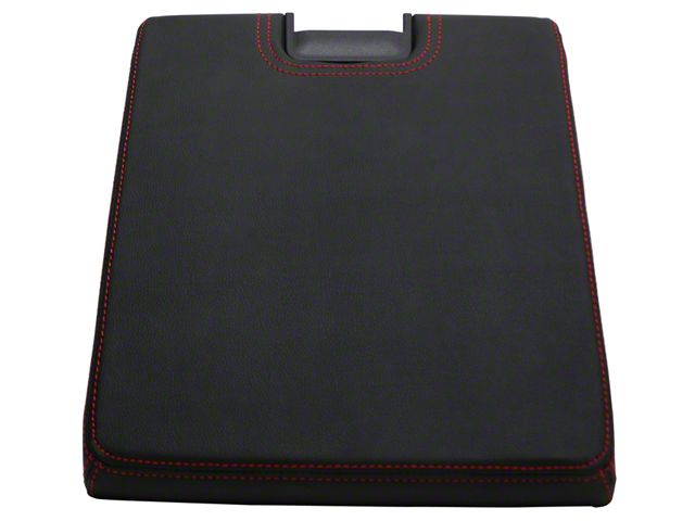 RedRock Alterum Series Center Console Top Lid; Black with Red Stitching (07-13 Sierra 1500 w/ Bench Seat)
