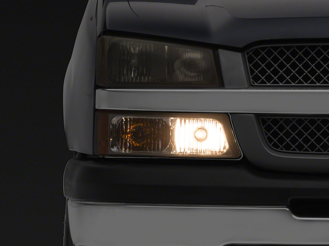 Silverado 2500 Factory Style Headlights with Bumper Lights; Chrome Housing; Smoked Lens (03-06 Silverado 2500 HD) - Free Shipping