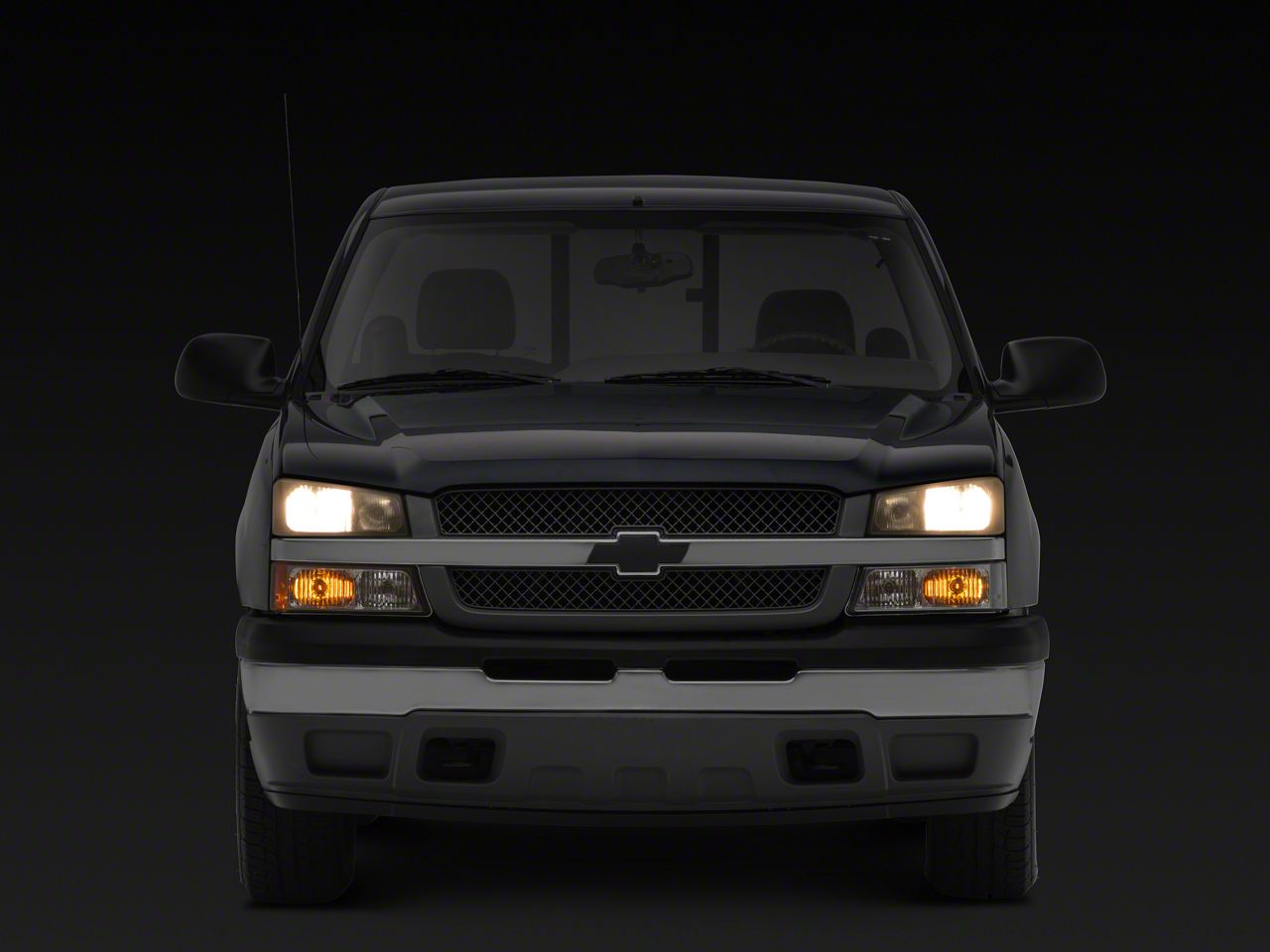 OEMASSIVE Clear Bumper Turn Signal Lights For Chevy Silverado 2003-2006 - Chrome Housing L+R