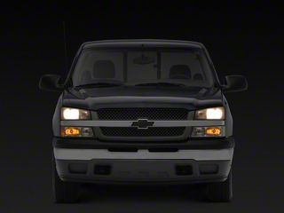 OEMASSIVE Clear Bumper Turn Signal Lights For Chevy Silverado 2003-2006 - Chrome Housing L+R