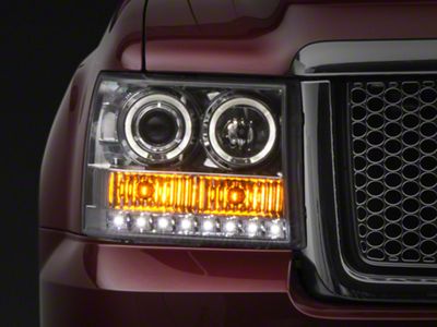 Projector Headlights; Chrome Housing; Clear Lens (07-13 Sierra 1500)