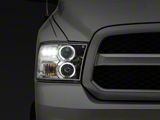 Dual Halo Projector Headlights; Chrome Housing; Clear Lens (09-18 RAM 1500 w/ Factory Halogen Non-Projector Headlights)