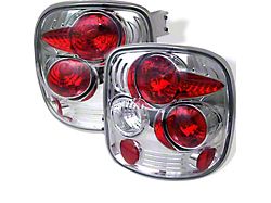 Euro Style Tail Lights; Chrome Housing; Clear Lens (99-04 Silverado 1500 Stepside)