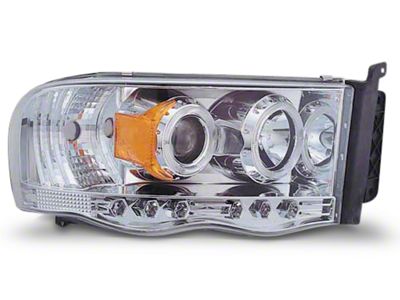 Halo Projector Headlights; Chrome Housing; Clear Lens (02-05 RAM 1500)