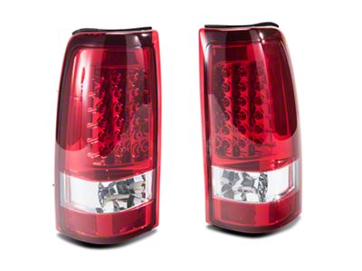 LED Tail Lights; Chrome Housing; Red/Clear Lens (03-06 Silverado 1500 Fleetside)