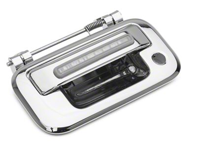 Chrome LED Tailgate Handle; Red LED; Clear (04-08 F-150 w/o Backup Camera)