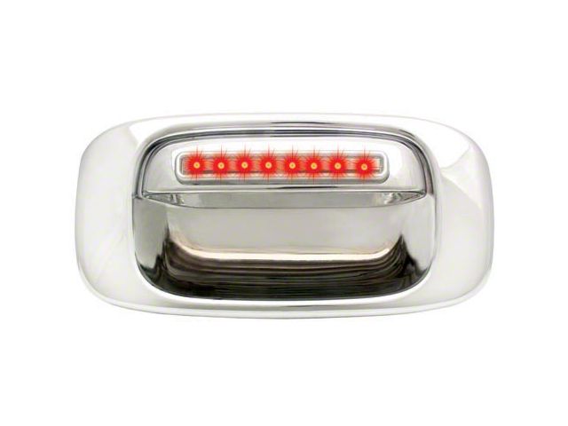 RedRock Chrome LED Tailgate Handle; Red LED; Clear (99-06 Silverado 1500)