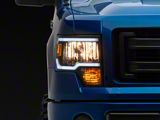 Raxiom Axial Series Headlights with Sequential LED Bar; Black Housing; Clear Lens (09-14 F-150 w/ Factory Halogen Headlights)
