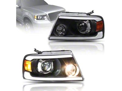 Raxiom Axial Series LED Projector Headlights; Black Housing; Clear Lens (04-08 F-150)