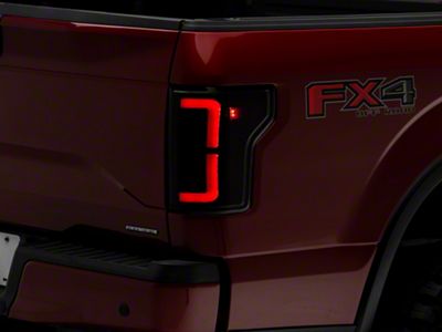 Raxiom Axial Series LED Tail Lights; Black Housing; Smoked Lens (15-17 F-150 w/ Factory Halogen Tail Lights)