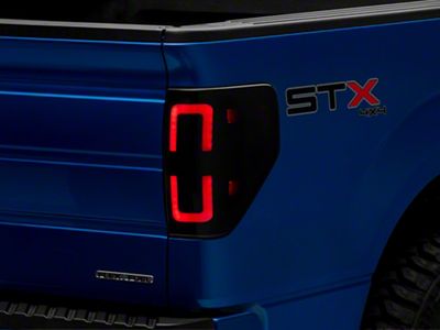 Raxiom Axial Series LED Tail Lights with Halo; Black Housing; Smoked Lens (09-14 F-150 Styleside)