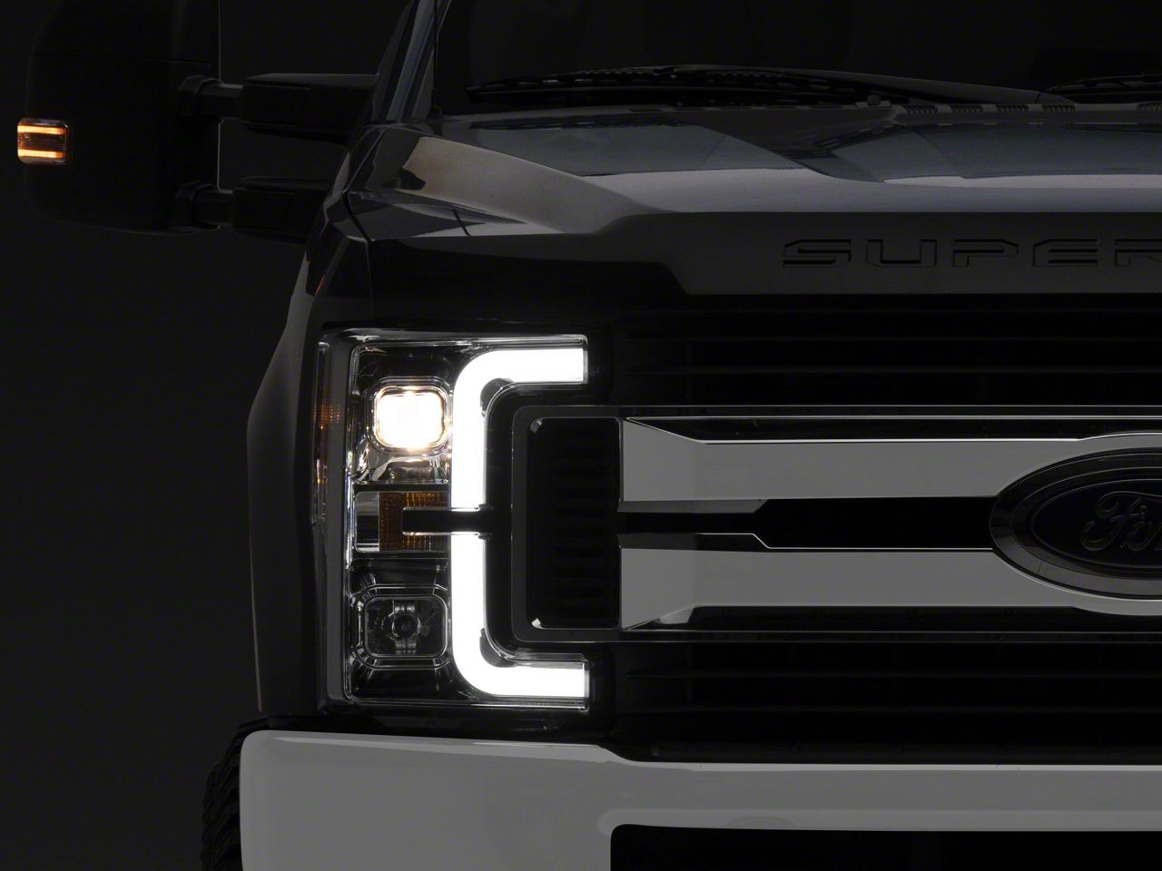 Raxiom F350 Super Duty Axial Series LED DRL Projector Headlights; Chrome Housing; Clear Lens