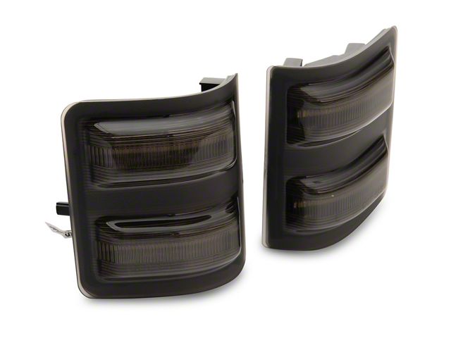 Raxiom Axial Series LED Sequential Switchback Side Mirror Marker Lamps; Smoked (11-16 F-350 Super Duty)