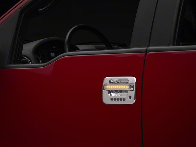 Front Chrome LED Door Handles; Amber LED; Clear Lens (04-08 F-150)