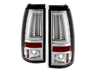 Version 2 LED Tail Lights; Chrome Housing; Clear Lens (03-06 Silverado 1500 Fleetside)