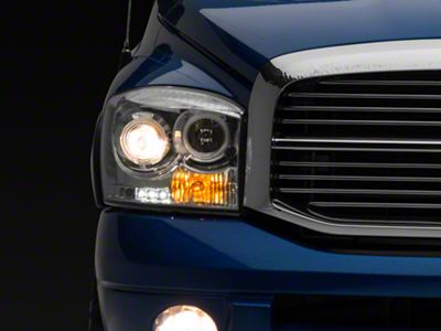 LED Halo Projector Headlights; Chrome Housing; Clear Lens (06-08 RAM 1500)