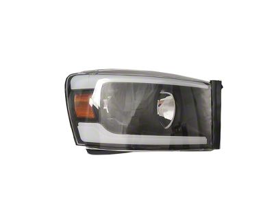 Raxiom Axial Series Headlights with LED Bar; Black Housing; Clear Lens (06-08 RAM 1500)