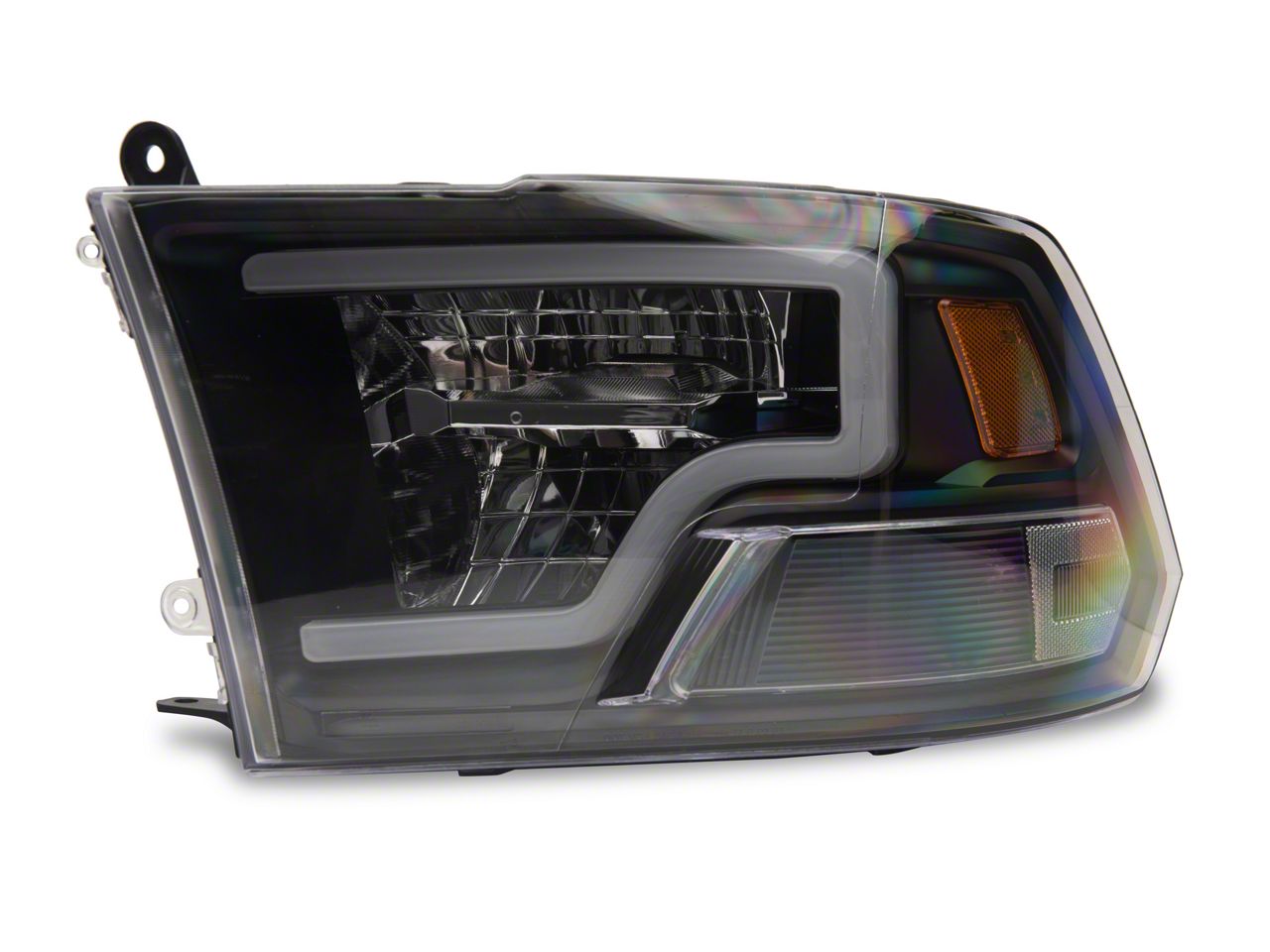 Raxiom RAM 1500 Axial Series LED Headlights; Black Housing; Clear