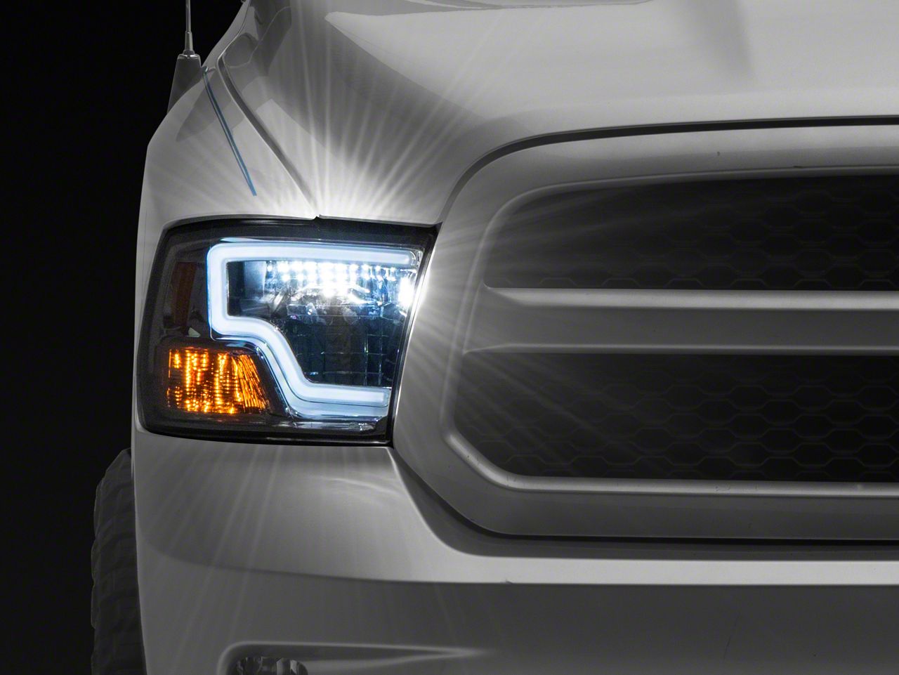 Raxiom RAM 1500 Axial Series LED Headlights; Chrome Housing; Clear Lens