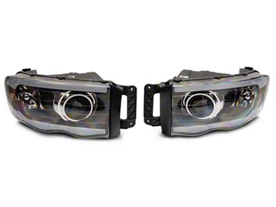 Raxiom Axial Series LED Projector Headlights; Black Housing; Clear Lens (02-05 RAM 1500)