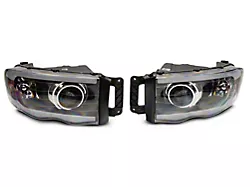 Raxiom Axial Series LED Projector Headlights; Black Housing; Clear Lens (02-05 RAM 1500)