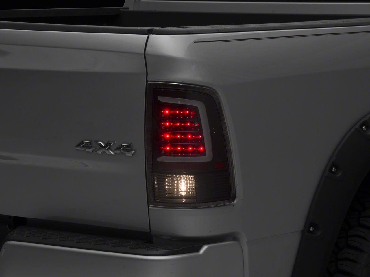 Raxiom RAM 1500 Axial Series LED Tail Lights; Black Housing; Clear