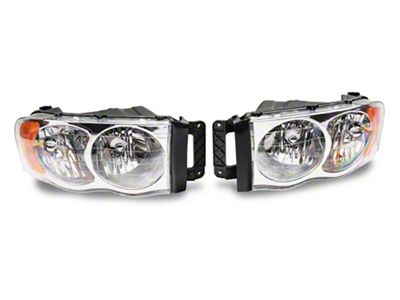 Raxiom Axial Series OEM Style Replacement Headlights; Chrome Housing; Clear Lens (02-05 RAM 1500)