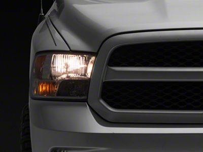 Raxiom Axial Series OEM Style Replacement Headlights with Dual Bulb; Chrome Housing; Clear Lens (09-18 RAM 1500 w/ Factory Halogen Non-Projector Headlights)