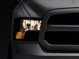 Raxiom Axial Series OEM Style Replacement Headlights with Dual Bulb; Chrome Housing; Lightly Smoked Lens (09-18 RAM 1500 w/ Factory Halogen Non-Projector Headlights)