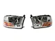 Raxiom Axial Series OEM Style Replacement Headlights with Single Bulb; Chrome Housing; Clear Lens (09-18 RAM 1500 w/ Factory Halogen Non-Projector Headlights)