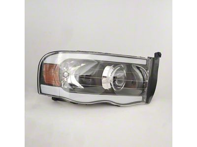 Raxiom Axial Series Projector Headlights with LED Bar; Black Housing; Clear Lens (02-05 RAM 1500)