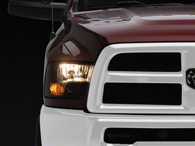 Raxiom Axial Series Euro Style Headlights with Dual Bulb; Black Housing; Clear Lens (10-18 RAM 2500 w/ Factory Halogen Non-Projector Headlights)