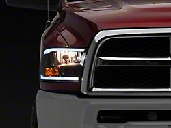 Raxiom Axial Series Headlights with Sequential LED Bar; Black Housing; Clear Lens (10-18 RAM 2500 w/ Factory Halogen Non-Projector Headlights)