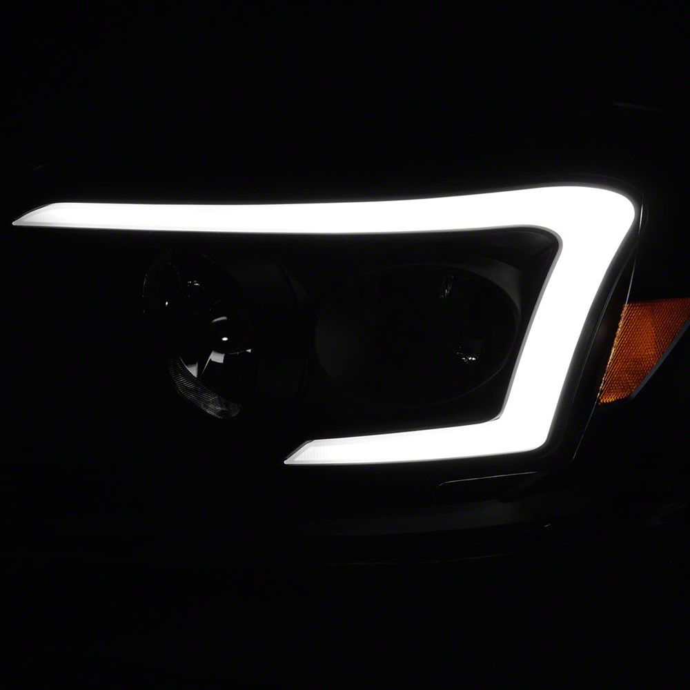 Ultravision9 Black LED DRL Projector Headlights For Dodge Ram 1500 2500 3500 2013-2018 – Halogen Bulbs Included