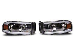 Raxiom Axial Series Proejctor Headlights with Sequential LED Bar; Black Housing; Clear Lens (03-05 RAM 2500)