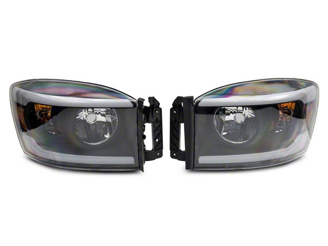 Raxiom Axial Series Headlights with Sequential LED Bar; Black Housing; Clear Lens (06-09 RAM 3500)