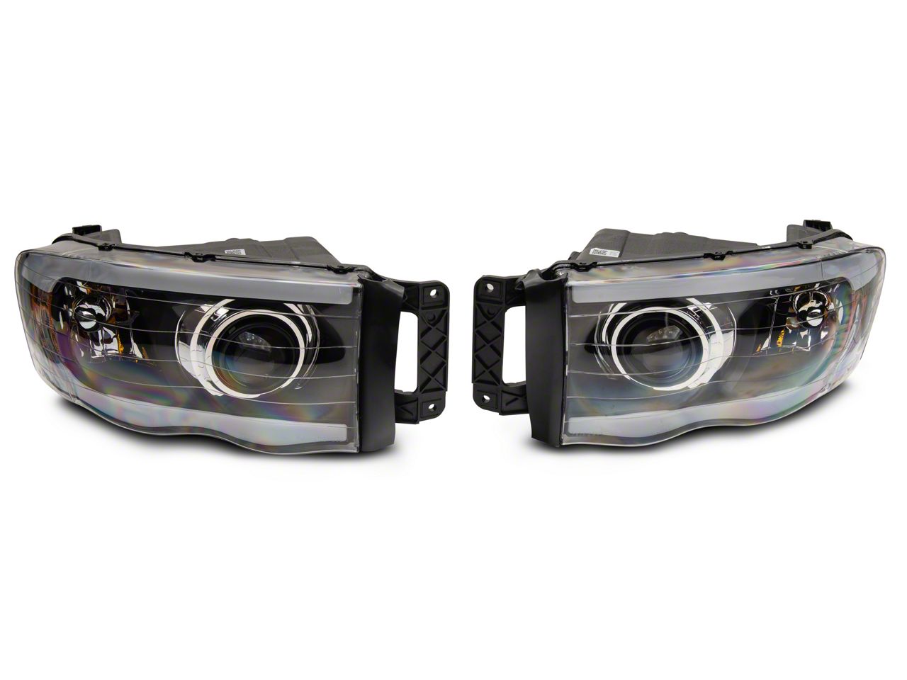 Ultravision9 Passenger Side LED Projector Headlight For 2013-2018 Ram Truck/Pickup – Chrome Housing, Amber Lens – Direct Fit