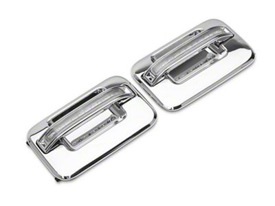 Rear Chome LED Door Handles; Amber LED; Clear Lens (04-08 F-150 SuperCrew)