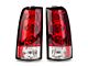 Euro Tail Lights; Chrome Housing; Red Lens (99-02 Silverado 1500 Fleetside)