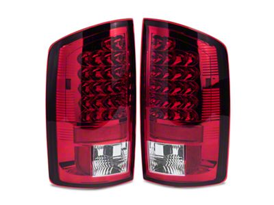 LED Tail Lights; Chrome Housing; Red/Clear Lens (02-06 RAM 1500)