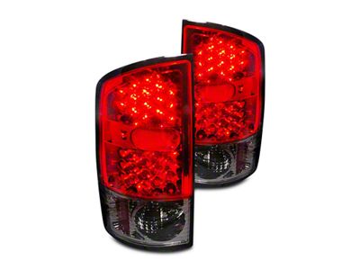 LED Tail Lights; Chrome Housing; Red Smoked Lens (02-06 RAM 1500)