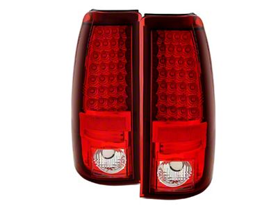 LED Tail Lights; Black Housing; Red Clear Lens (03-06 Silverado 1500 Fleetside)