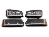 Raxiom Axial Series Headlights with LED Bar; Black Housing; Clear Lens (03-06 Sierra 1500)
