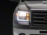 Raxiom Axial Series Headlights with Sequential LED Bar; Black Housing; Clear Lens (07-13 Sierra 1500)