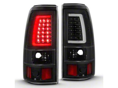 Raxiom Axial Series LED Tail Lights; Black Housing; Clear Lens (03-06 Sierra 1500 Fleetside)